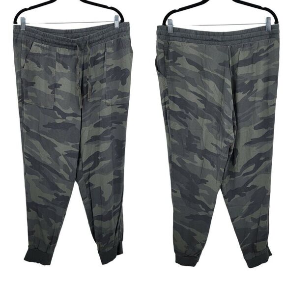 Splendid Camo Boardwalk Jogger Pants XL Army Green Rayon Casual Loungewear Warco - Picture 11 of 12